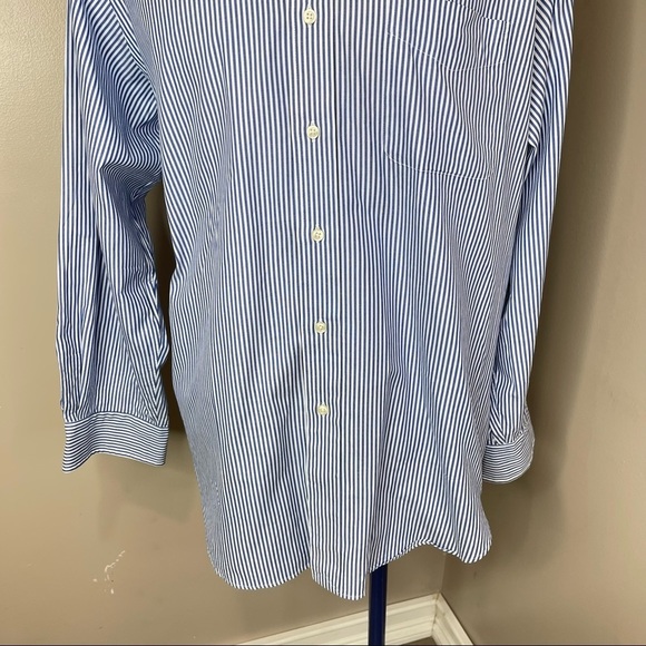 POLO Ralph Lauren Mens Blue Striped Button Down Dress Shirt Sz 17 (34-35) - Picture 12 of 16